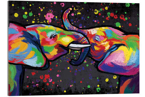 Tableau en plexi-alu Elephant Intimacy Abstract Colour