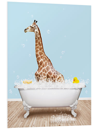 Cuadro de PVC Cute Giraffe in the Bathtub