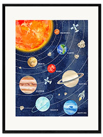 Innrammet kunsttrykk Creative Solar System