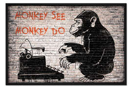 Gerahmter Kunstdruck Banksy - Monkey See Monkey Do - Pineapple Licensing