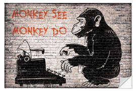 Sisustustarra Banksy - Monkey See Monkey Do