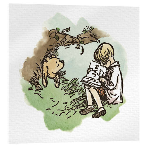 Akrylbilde Pooh Bear and Christopher Robin III