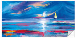 Selvklebende plakat Sailboat Vista Abstract