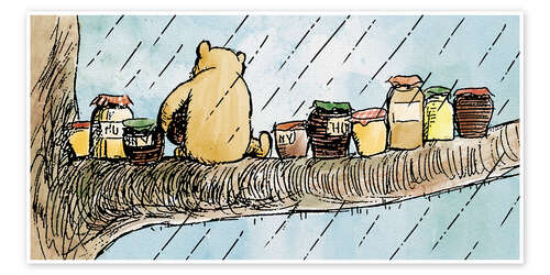 Poster Winnie the Pooh With Honey Jars