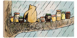 Stampa su legno Winnie the Pooh With Honey Jars