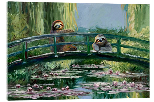 Tableau en verre acrylique Sloths on Japanese Bridge