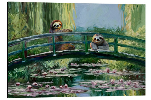 Obraz na aluminium Sloths on Japanese Bridge