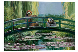 Quadro em PVC Sloths on Japanese Bridge