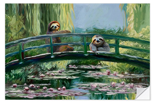 Wall sticker Sloths on Japanese Bridge