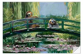Vinilo para la pared Sloths on Japanese Bridge