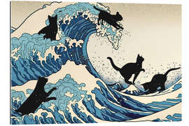 Gallery print Cats on the Great Wave