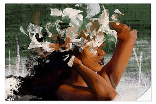 Selvklebende plakat Abstract Portrait - Lily Crown