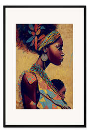 Gerahmter Kunstdruck Ethnic Boho Mother and Child