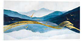 Akryylilasitaulu Abstract Golden Lake