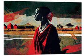 Acrylglasbild African Profile in Red