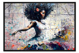 Gerahmter Kunstdruck Afrikanische Tänzerin
