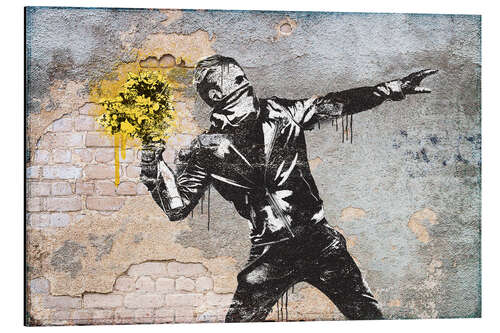 Tableau en aluminium Banksy - Flower Thrower