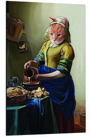 Magnettafel Vermeer Milkmaid Cat