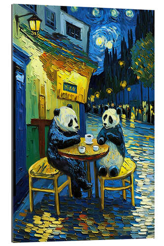 Galleritryk Cafe Terrace at Night with Pandas II