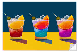 Selvklebende plakat Rainbow Cocktails