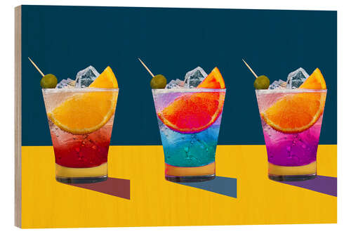 Puutaulu Rainbow Cocktails