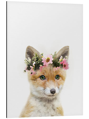 Aluminiumtavla Flower Crown Fox