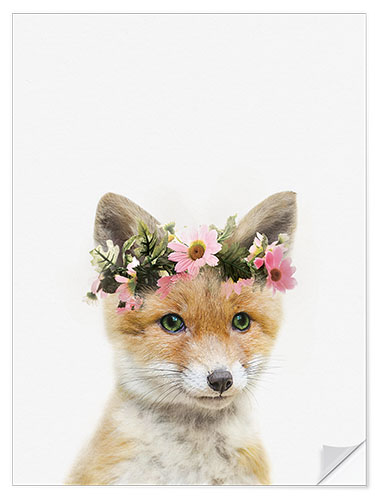 Wall sticker Flower Crown Fox