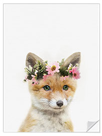 Sticker mural Flower Crown Fox