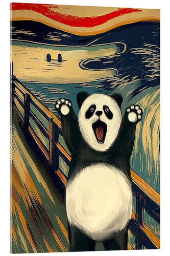 Quadro em acrílico The Scream with Panda