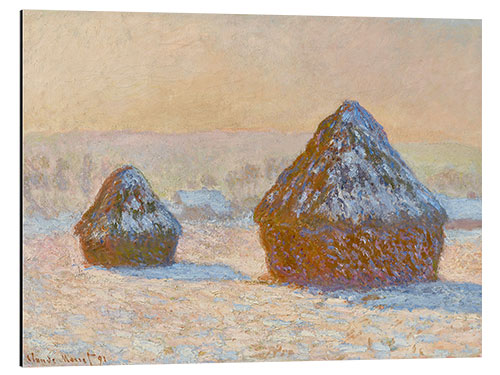 Aluminium print Haystacks at Dawn