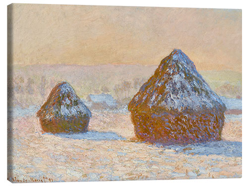 Canvas print Haystacks at Dawn