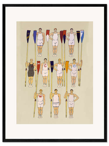 Ingelijste kunstdruk Vintage Rower Athlete
