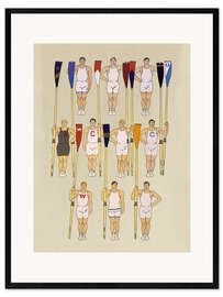 Ingelijste kunstdruk Vintage Rower Athlete