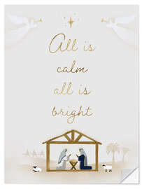 Selvklebende plakat All is Calm and All is Bright