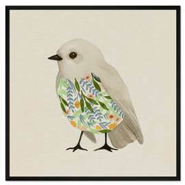 Gerahmter Kunstdruck Aquarell Vögelchen