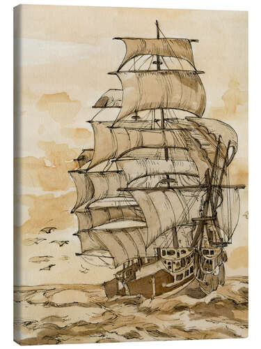 Canvas print Ocean Sailing