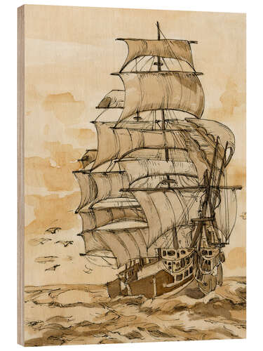 Cuadro de madera Ocean Sailing