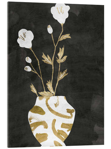 Stampa su vetro acrilico Golden Vase I