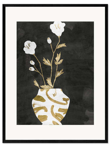 Gerahmter Kunstdruck Goldene Vase I
