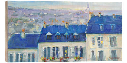 Puutaulu Above the Rooftops of Paris