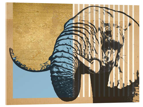 Acrylic print Gold Geometric Elephant