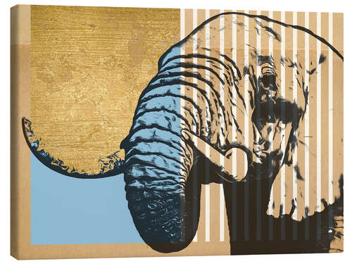 Canvas print Gold Geometric Elephant