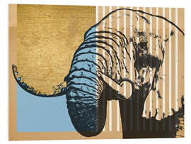 Hartschaumbild Goldener Geometrischer Elefant
