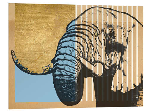Gallery Print Goldener Geometrischer Elefant
