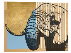 Gallery Print Goldener Geometrischer Elefant