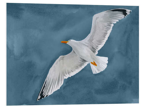 Foam board print Gull in Gale