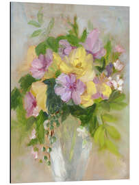 Tableau en aluminium Yellow and Violet Bouquet