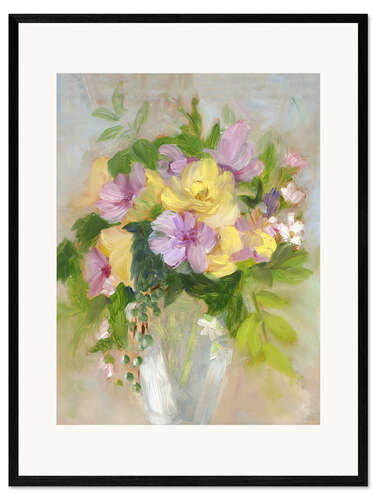 Framed art print Yellow and Violet Bouquet