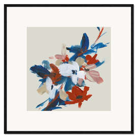 Framed art print Indigo and Crimson Blooms III