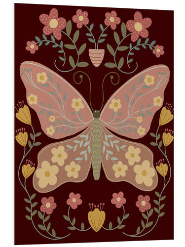 Quadro em PVC Floral Butterfly